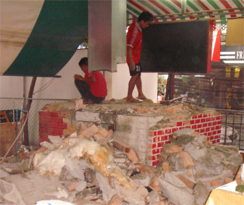 demolition of an old oven