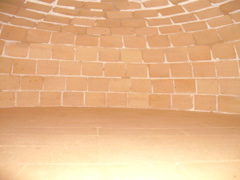 The dome and floor of a pizza oven