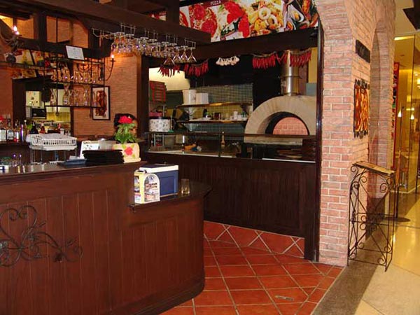 Pizza oven in typical Italian restaurant