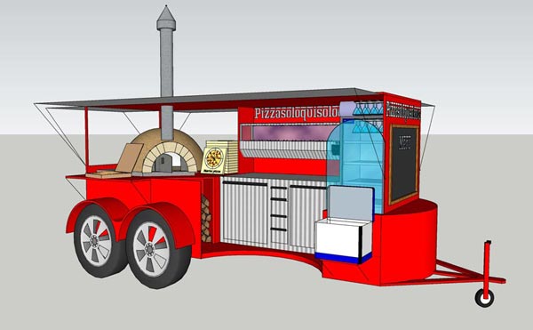 Trailer with pizza oven